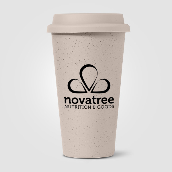 Gobelet Equator 265 ml personnalisé en céramique double paroi avec couvercle silicone – Objet publicitaire pour entreprises et é