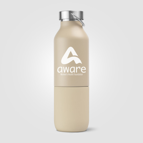 Bouteille isotherme recyclée Freya Duo 2-en-1 590 ml avec gobelet 325 ml personnalisable – Goodies entreprise BCM