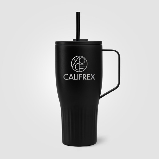 Gobelet Majesty 890 ml en acier inoxydable recyclé avec paille – Goodie personnalisé pour entreprises