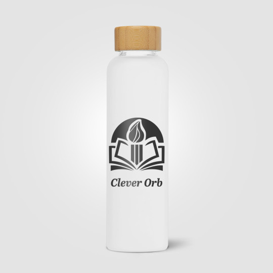 Bouteille Lucerne 590 ml en verre borosilicate dépoli avec couvercle bambou personnalisable – BCM Goodies