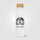 Bouteille Lucerne 590 ml en verre borosilicate dépoli avec couvercle bambou personnalisable – BCM Goodies