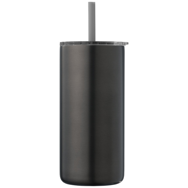 Gobelet Borealis 475 ml en acier inoxydable recyclé avec paille – Goodies personnalisable pour entreprises