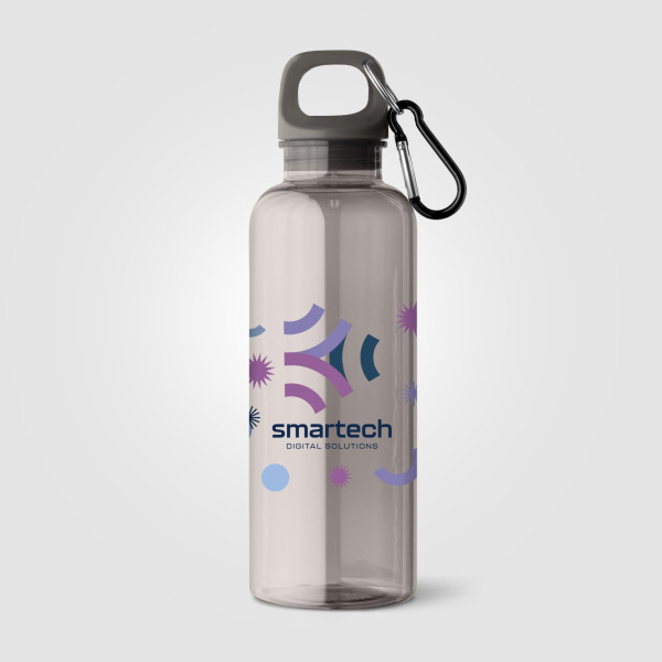 Gourde de vélo personnalisée Doli en PET recyclé avec bouchon à vis et mousqueton – Objet publicitaire pratique pour entreprises
