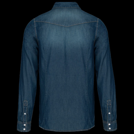 Chemise denim manches longues personnalisable – Textile d’entreprise 100% coton pour communication B2B – BCM Goodies
