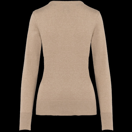 Pull col V femme personnalisable pour entreprise – Cadeau d’affaires et objet publicitaire textile