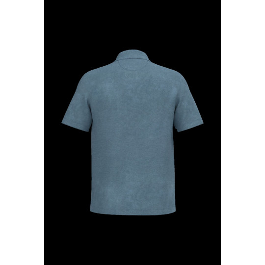 Polo écoresponsable en éponge homme personnalisable – Coton bio et polyester recyclé – Goodies d’entreprise
