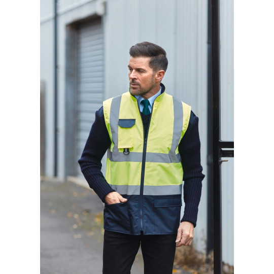 Bodywarmer rembourré haute visibilité personnalisable – Sécurité et visibilité pour entreprises – BCM Goodies