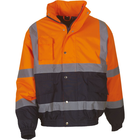Blouson bicolore haute visibilité personnalisable – Vêtement professionnel norme EN ISO471:2013 catégorie 3 – BCM Goodies