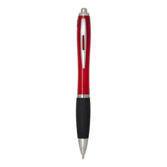 Stylo bille en plastique recyclé RCS avec corps coloré et grip noir (encre noire) Nash