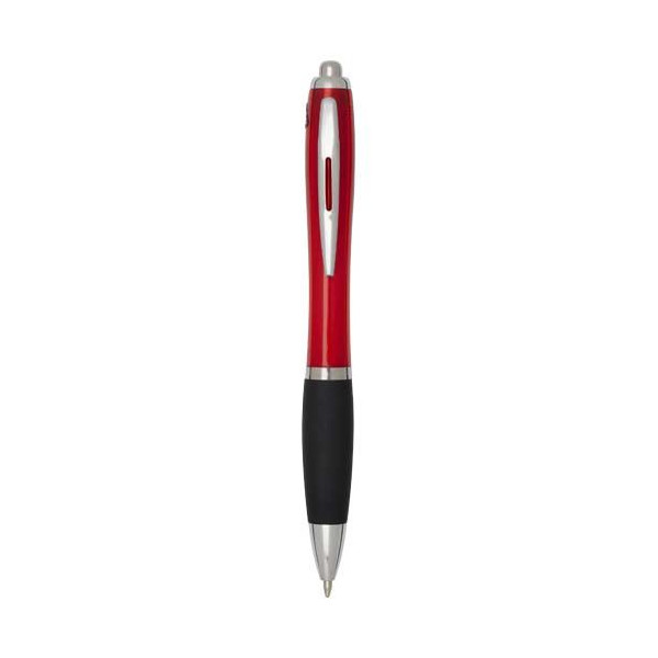 Stylo bille en plastique recyclé RCS avec corps coloré et grip noir (encre noire) Nash