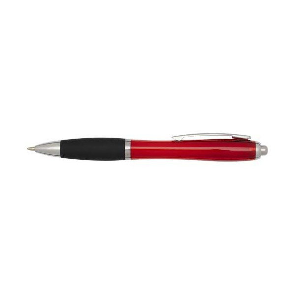 Stylo bille en plastique recyclé RCS avec corps coloré et grip noir (encre noire) Nash