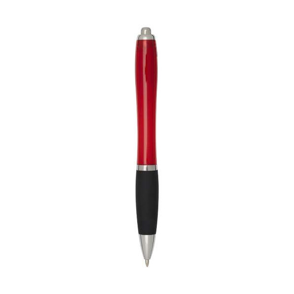 Stylo bille en plastique recyclé RCS avec corps coloré et grip noir (encre noire) Nash