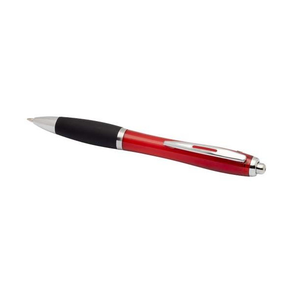 Stylo bille en plastique recyclé RCS avec corps coloré et grip noir (encre noire) Nash