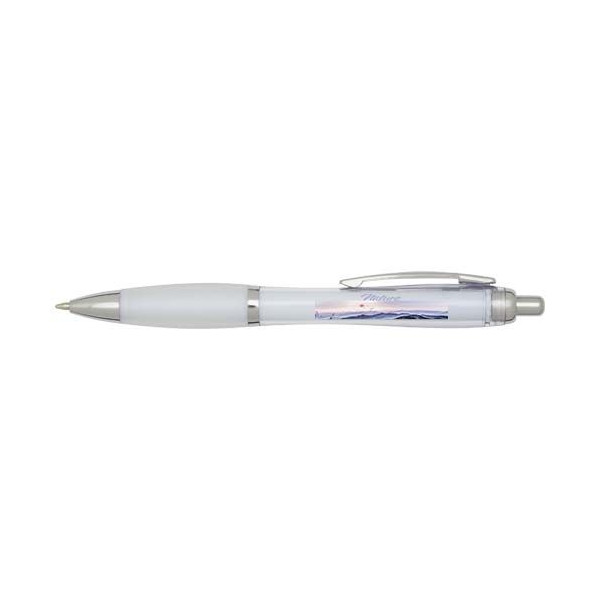 Stylo bille en plastique recyclé RCS avec corps et grip colorés (encre bleue) Nash