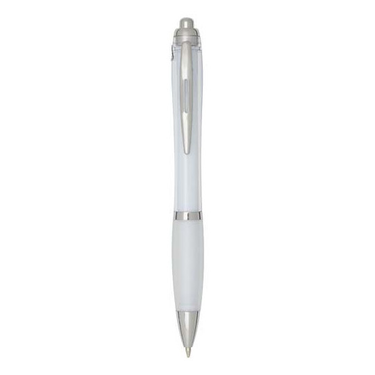 Stylo bille en plastique recyclé RCS avec corps et grip colorés (encre noire) Nash
