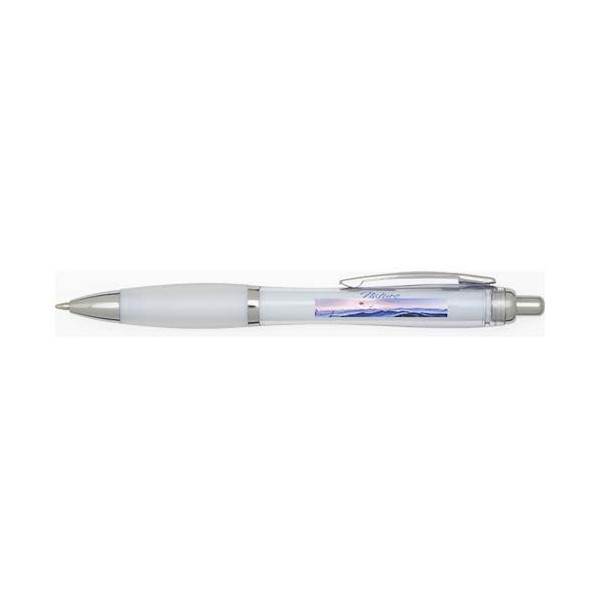 Stylo bille en plastique recyclé RCS avec corps et grip colorés (encre noire) Nash