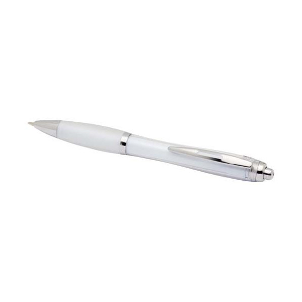 Stylo bille en plastique recyclé RCS avec corps et grip colorés (encre noire) Nash