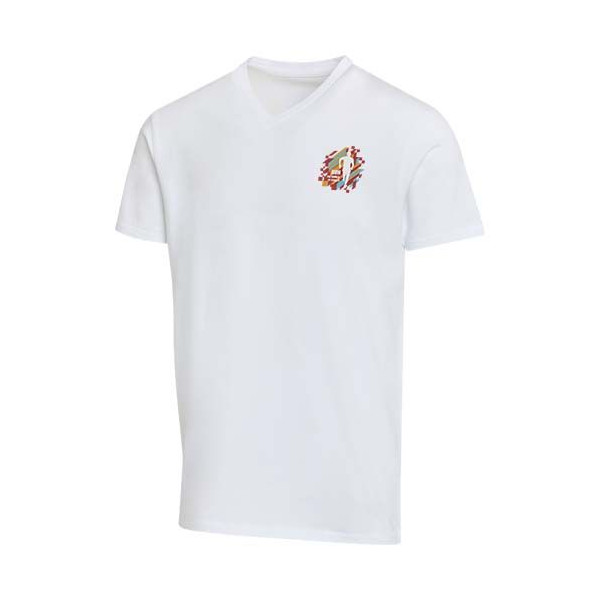 T-shirt unisexe en coton bio certifié OCS Balfour à manches courtes et col en V de 200 g/m²