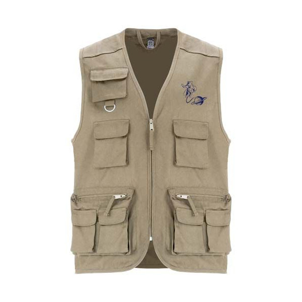 Gilet de travail multi-poches à col en V Venera de 200 g/m2