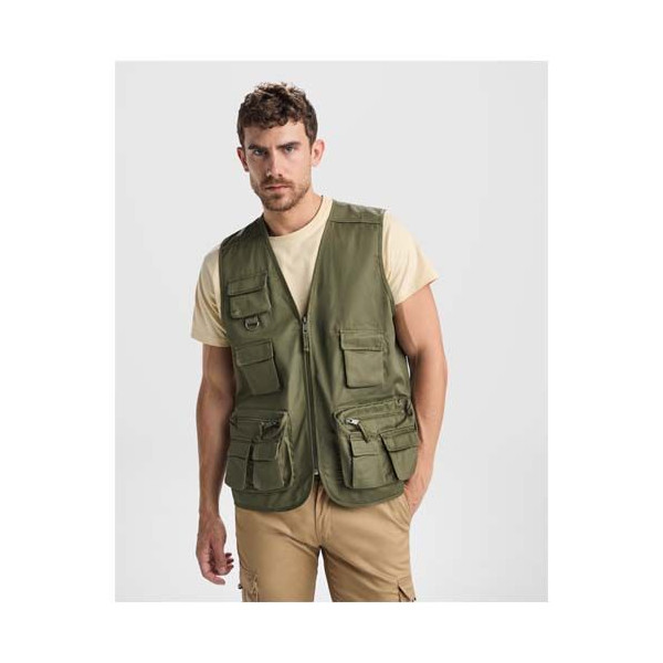 Gilet de travail multi-poches à col en V Venera de 200 g/m2
