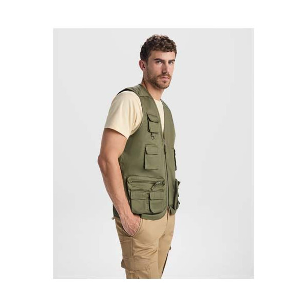 Gilet de travail multi-poches à col en V Venera de 200 g/m2