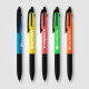 Stylo multi-encre 3-en-1 Malta Essentials en plastique recyclé avec stylet et grip néon