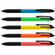 Stylo multi-encre 3-en-1 Malta Essentials en plastique recyclé avec stylet et grip néon