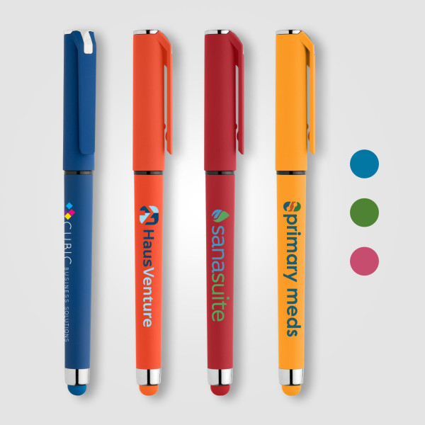 Stylo gel Islander Essentials en plastique recyclé avec grip coloré