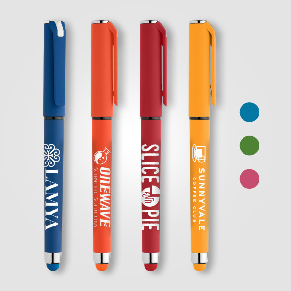 Stylo gel Islander Essentials en plastique recyclé avec grip coloré