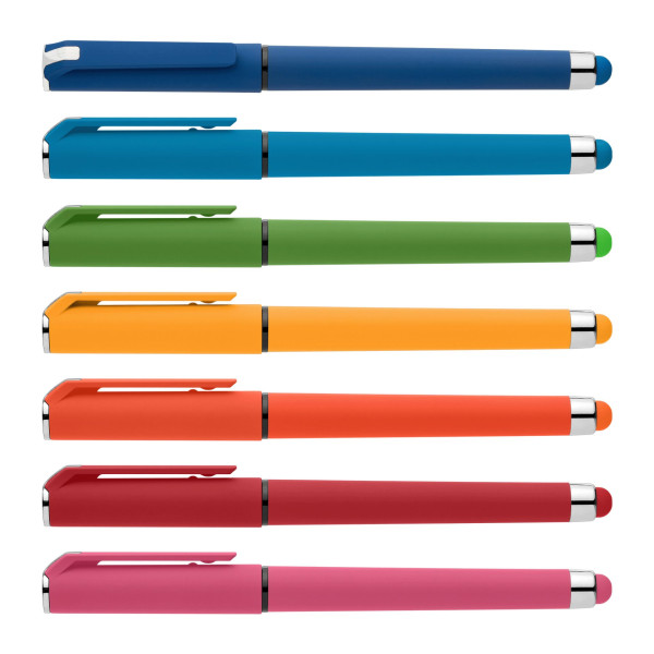Stylo gel Islander Essentials en plastique recyclé avec grip coloré