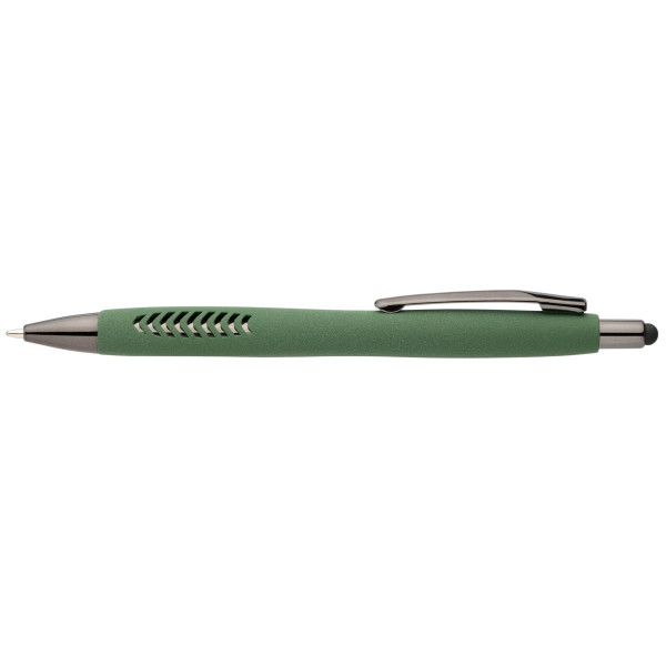 Stylo Avalon en plastique recyclé avec finition pierre et stylet