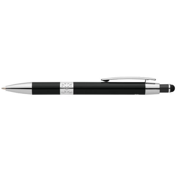 Stylo Adorn en aluminium recyclé avec finition chromée et stylet