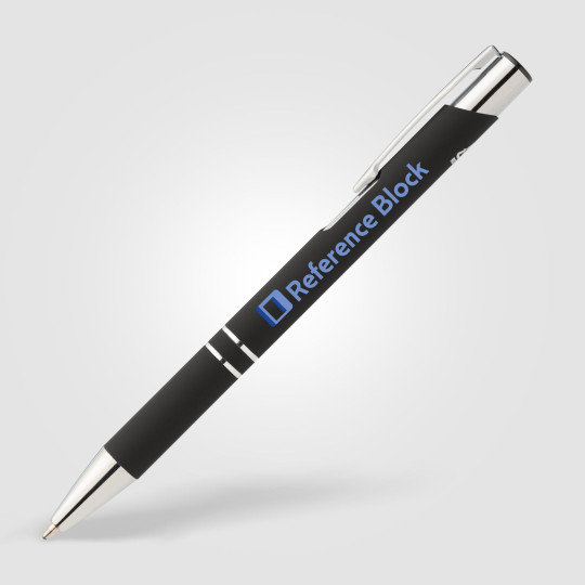Stylo Crosby en aluminium recyclé avec finition soft-touch et détails chromés