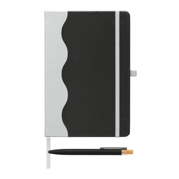Carnet Grete à motif vagues + stylo - A5