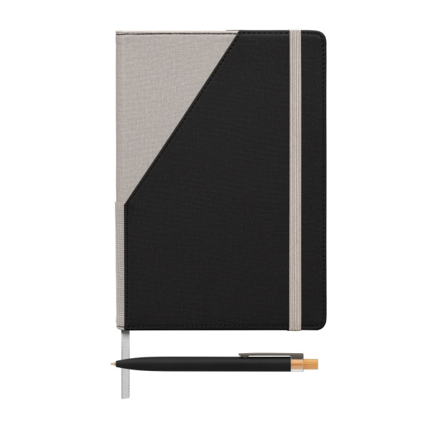 Ensemble carnet rechargeable Xanadu en PU recyclé bicolore avec stylo – A5