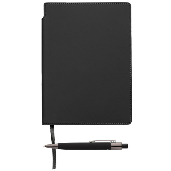 Set carnet et stylo Malmö en PU recyclé avec passant pour stylo – A5