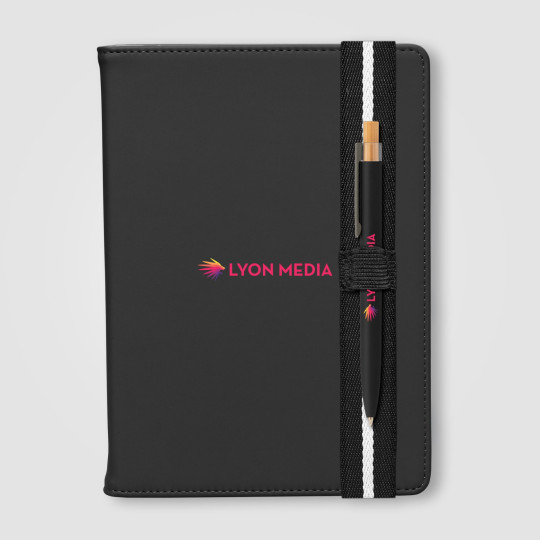 Set de Stylos Newport Recyclés Chevron avec Carnet Rechargeable – A5