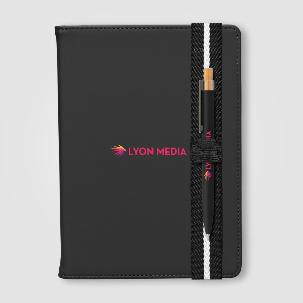 Set de Stylos Newport Recyclés Chevron avec Carnet Rechargeable – A5