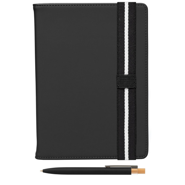 Set de Stylos Newport Recyclés Chevron avec Carnet Rechargeable – A5