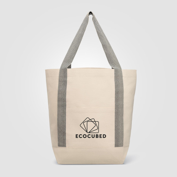 Niva Tote bag en toile de 340 gsm coton recyclé, poche avant - 12,25 L