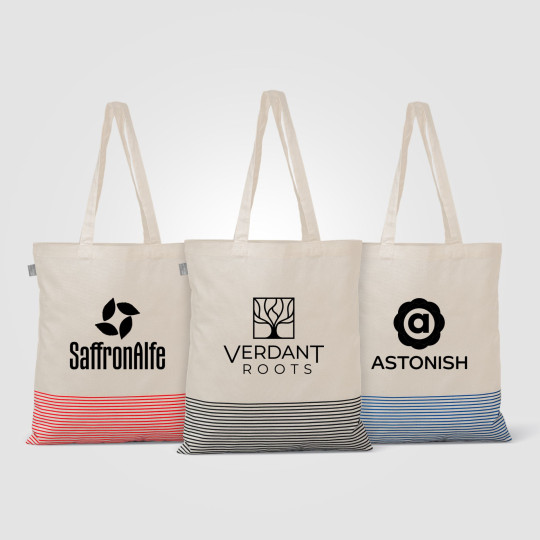 Sac fourre-tout Aro en coton recyclé micro-rayures – 9,7 L