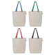 Sac shopping Tonga Essentials en coton recyclé de 142 g/m² avec anses colorées – 11 L
