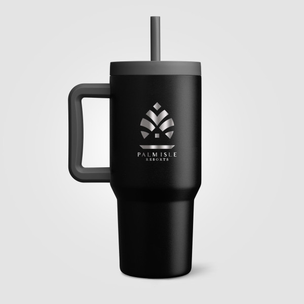 Mug et gobelet GROSCHE Aspen isotherme 2-en-1 en acier inoxydable avec paille – 945 ml