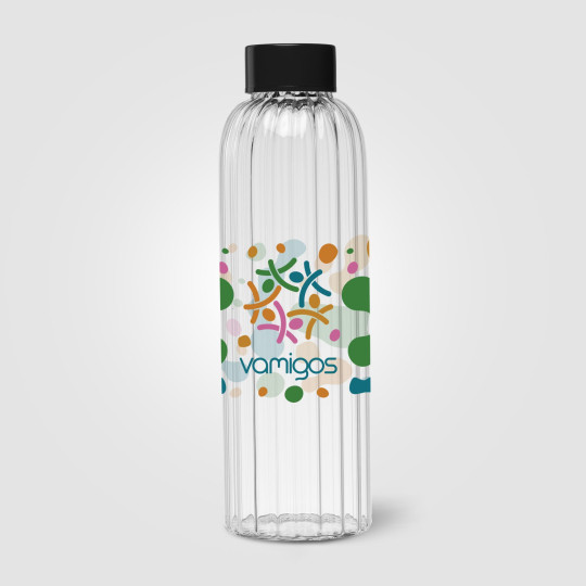 Gourde en verre rainurée Linea – 620 ml