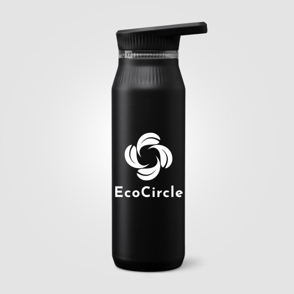 Gourde Majesty en acier inoxydable recyclé avec double bouchon et poignée – 750 ml