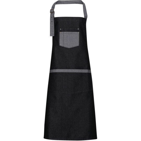 Tablier Denim à bavette Domain - Accessoire professionnel en coton et polyester