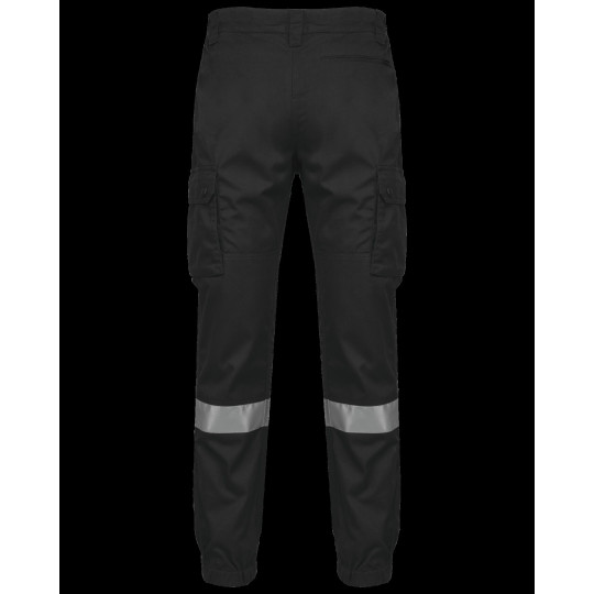 Pantalon cargo unisexe avec bas élastiqué et bande réfléchissante - Pantalon professionnel pour événements d'entreprises