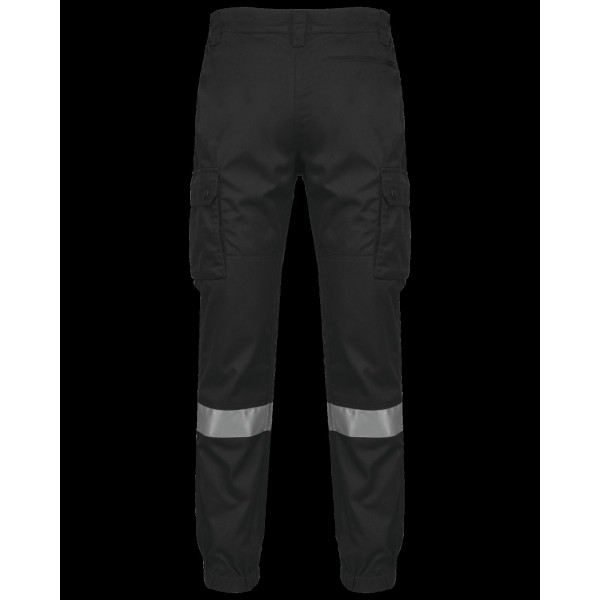 Pantalon cargo unisexe avec bas élastiqué et bande réfléchissante - Pantalon professionnel pour événements d'entreprises