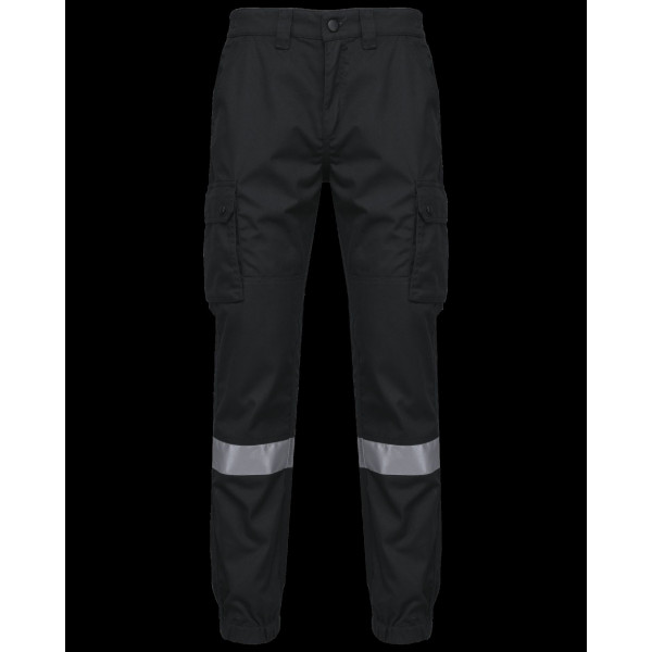 Pantalon cargo unisexe avec bas élastiqué et bande réfléchissante - Pantalon professionnel pour événements d'entreprises