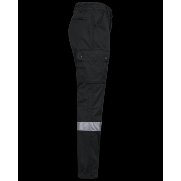 Pantalon cargo unisexe avec bas élastiqué et bande réfléchissante - Pantalon professionnel pour événements d'entreprises